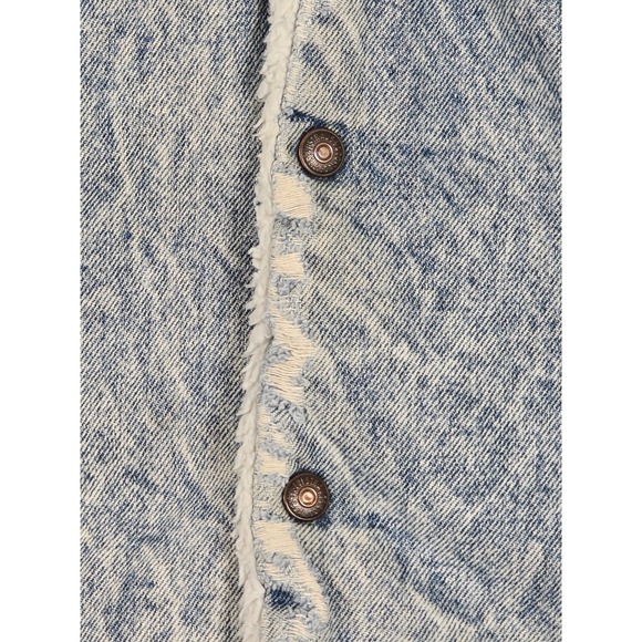 Vintage Levis 70609 0219 Sherpa Lined Denim Jacket Acid Wash Blue Made in USA M - Picture 13 of 16